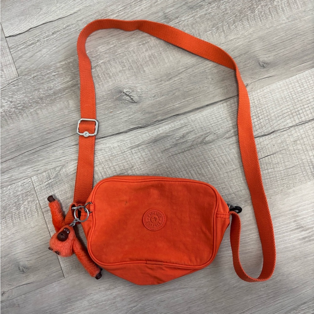 Kipling Crossbody Bag Orange with Monkey